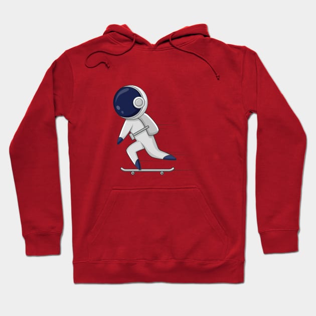 Astronaut and Skateboard Hoodie by Linescratches